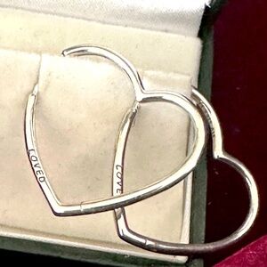 Sterling silver heart earrings 925